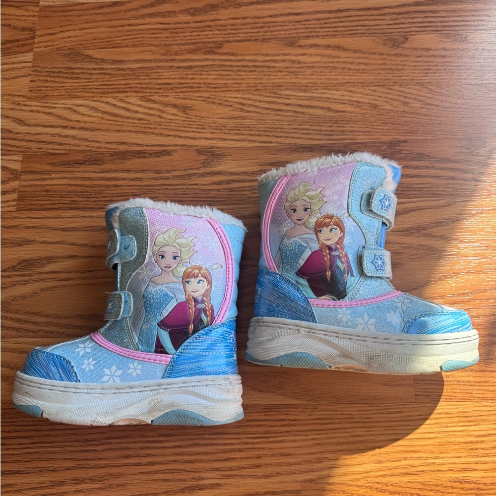Disney Frozen Girls' Blue & Pink Elsa and Anna Snow Boots